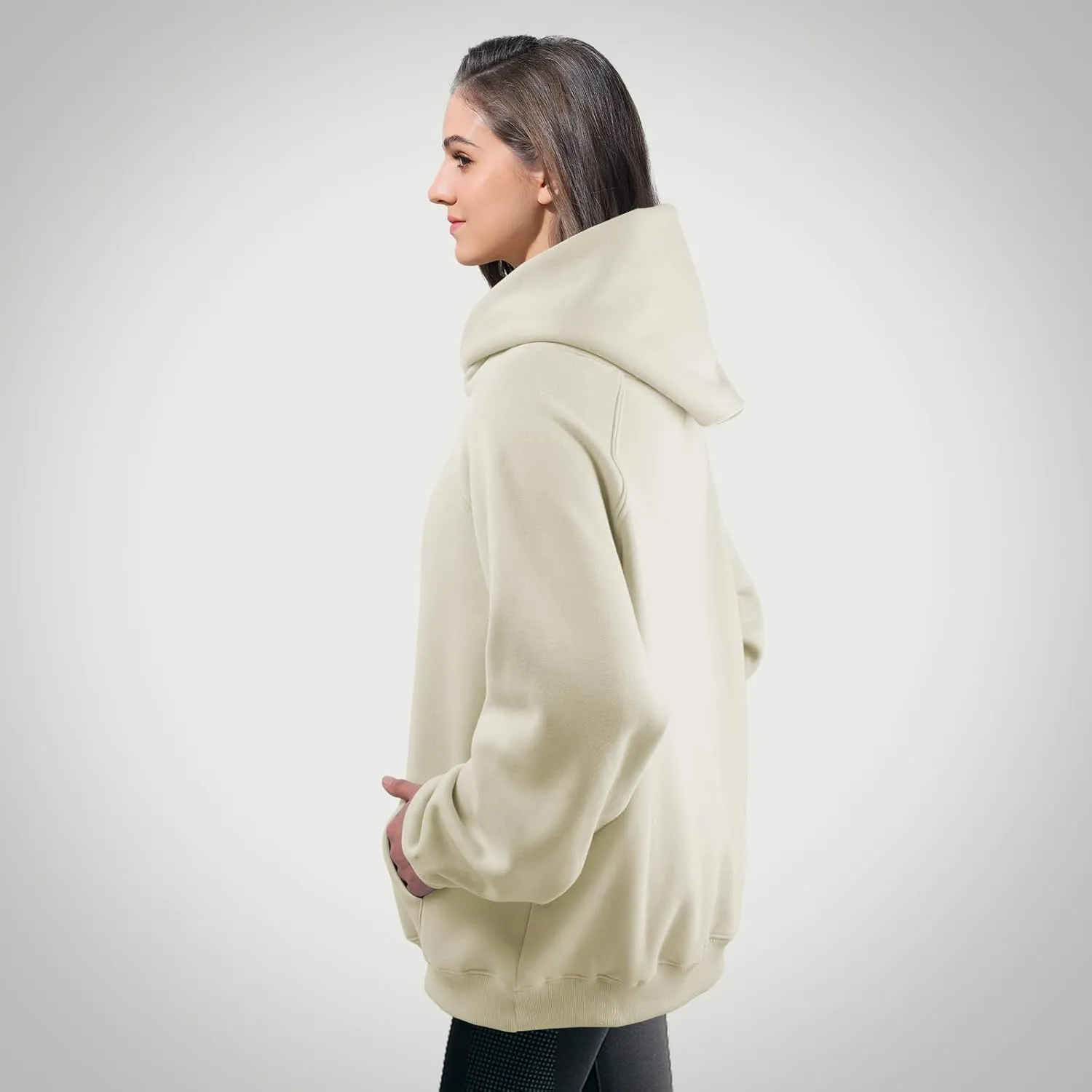 Unisex Basic Loose Hoodie Sweatshirt Long Sleeve Pocket Drop Shoulder Pullovers