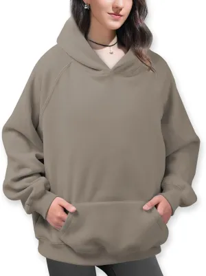 Unisex Basic Loose Hoodie Sweatshirt Long Sleeve Pocket Drop Shoulder Pullovers