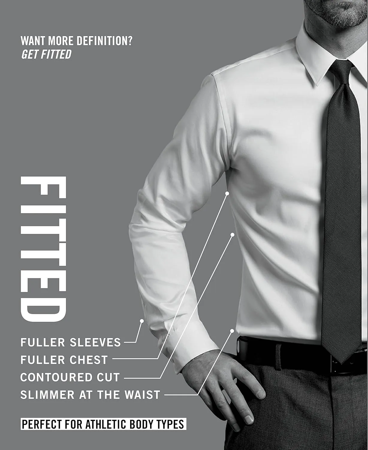 Van Heusen Men's Dress Shirts Fitted Lux Sateen Stretch Solid Spread Collar