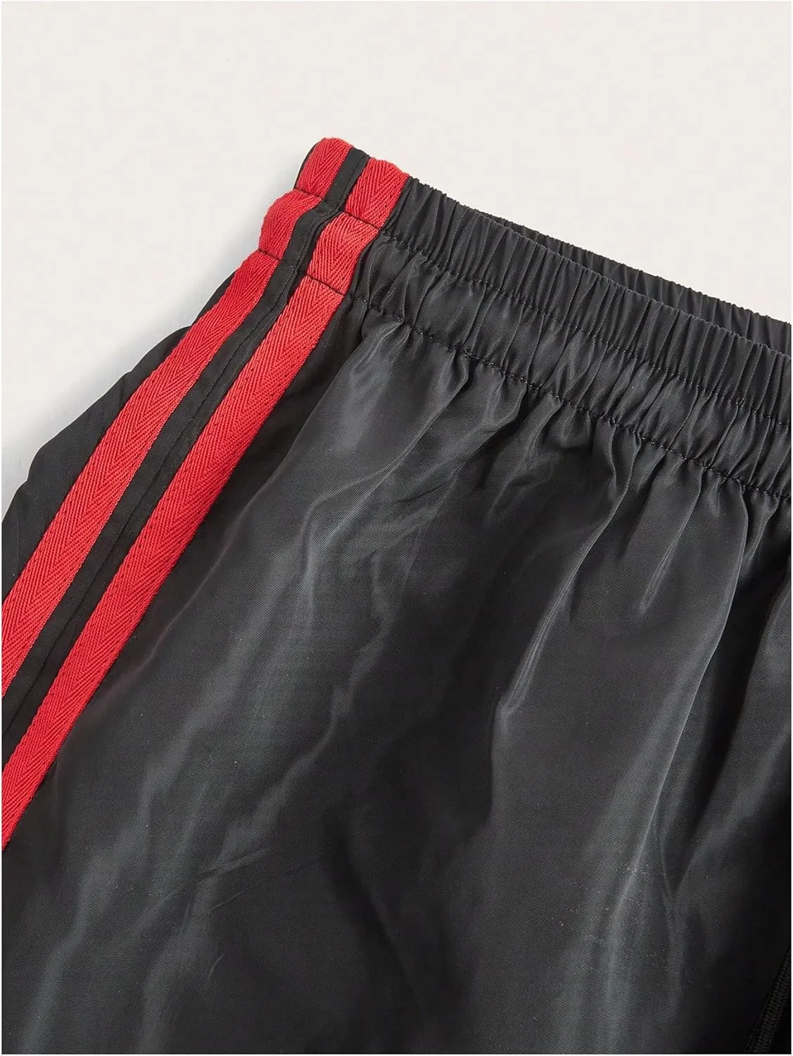 Verdusa Women's Number Striped Wide Leg Baggy Long Pants Drawstring Waist Straight Trousers