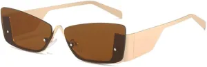Vintage Half Frame Sunglasses Women Cat Eye Sunglass Ladies Wide Leg Driving Sun Glasses Hip Hop Shades