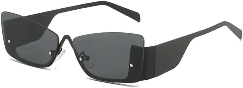 Vintage Half Frame Sunglasses Women Cat Eye Sunglass Ladies Wide Leg Driving Sun Glasses Hip Hop Shades