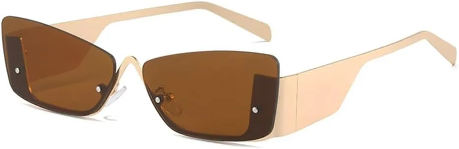 Vintage Half Frame Sunglasses Women Cat Eye Sunglass Ladies Wide Leg Driving Sun Glasses Hip Hop Shades