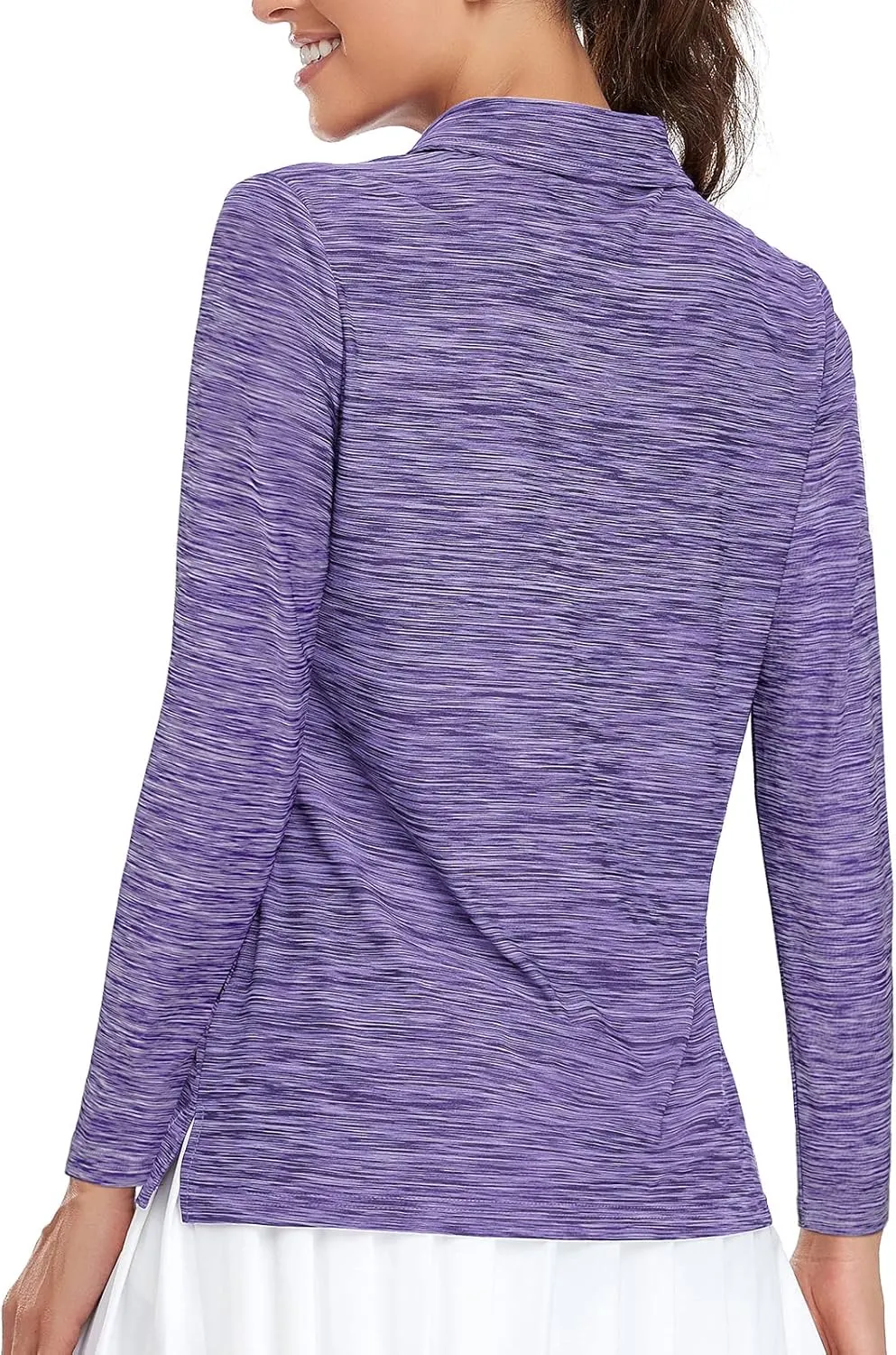 Viracy Womens Golf Shirt UPF50  Sun Protection Long Sleeve 1/4 Zip Up Polo Workout Tops Fast Dry Fit Moisture Wicking