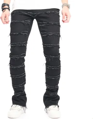 WEIBUMAOYI Men's Slim Fit Denim Pants Stacked Jeans Skinny Male Trousers