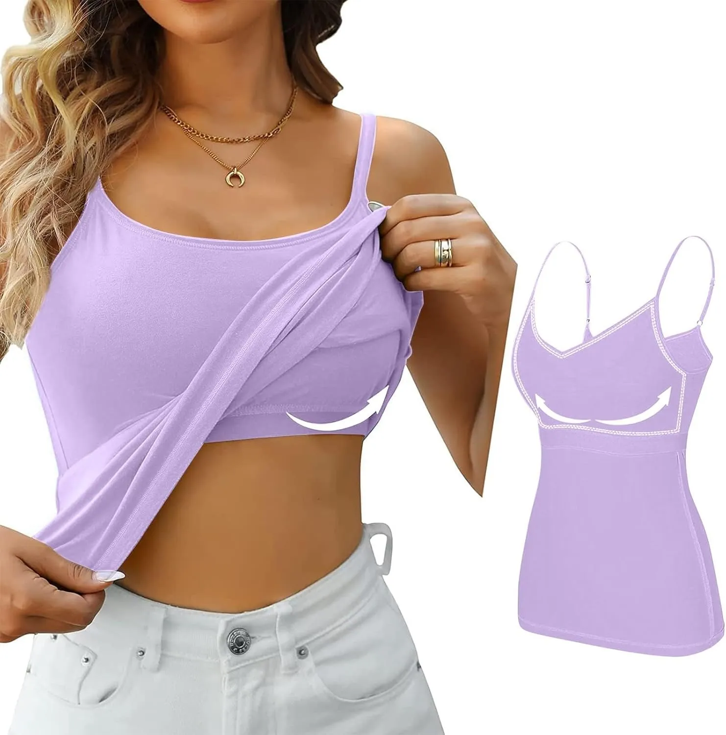 White Tank Top Woman Thread With Chest Pad Without Wearing Bra One Tank Top Yoga Shirt Womens Camisole Tank Tops