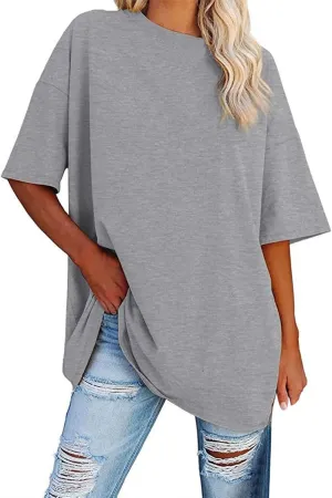 Women Oversized Tshirts Casual Short Sleeve Shirts Crewneck Basic Tee Cute Loose T-Shirts Trendy Summer Workout Tops