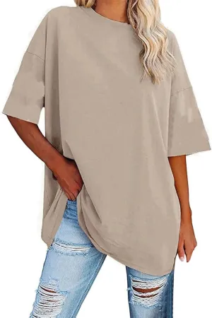 Women Oversized Tshirts Casual Short Sleeve Shirts Crewneck Basic Tee Cute Loose T-Shirts Trendy Summer Workout Tops