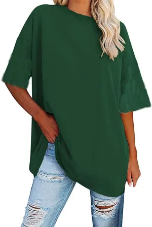 Women Oversized Tshirts Casual Short Sleeve Shirts Crewneck Basic Tee Cute Loose T-Shirts Trendy Summer Workout Tops