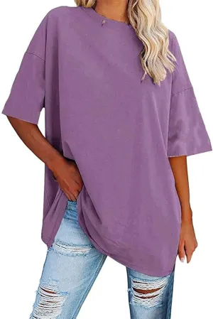 Women Oversized Tshirts Casual Short Sleeve Shirts Crewneck Basic Tee Cute Loose T-Shirts Trendy Summer Workout Tops