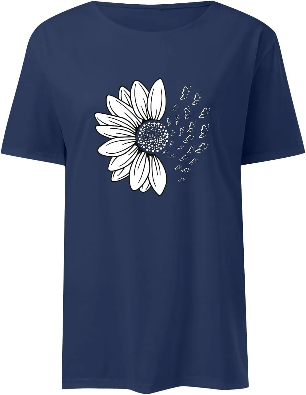 Women's fashionable round-neck printed loose pullovers Womens Shirts Summer Womens Shirts Casual