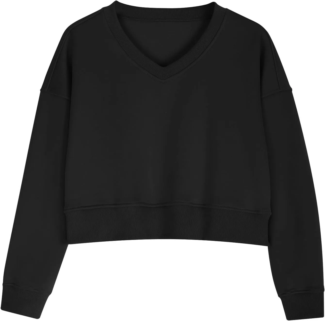 Womens Fleece 2 Piece Outfits Cropped Pullover Sweatshirt and Joggers Pants Set Long Sleeve Tracksuit Sweatsuit
