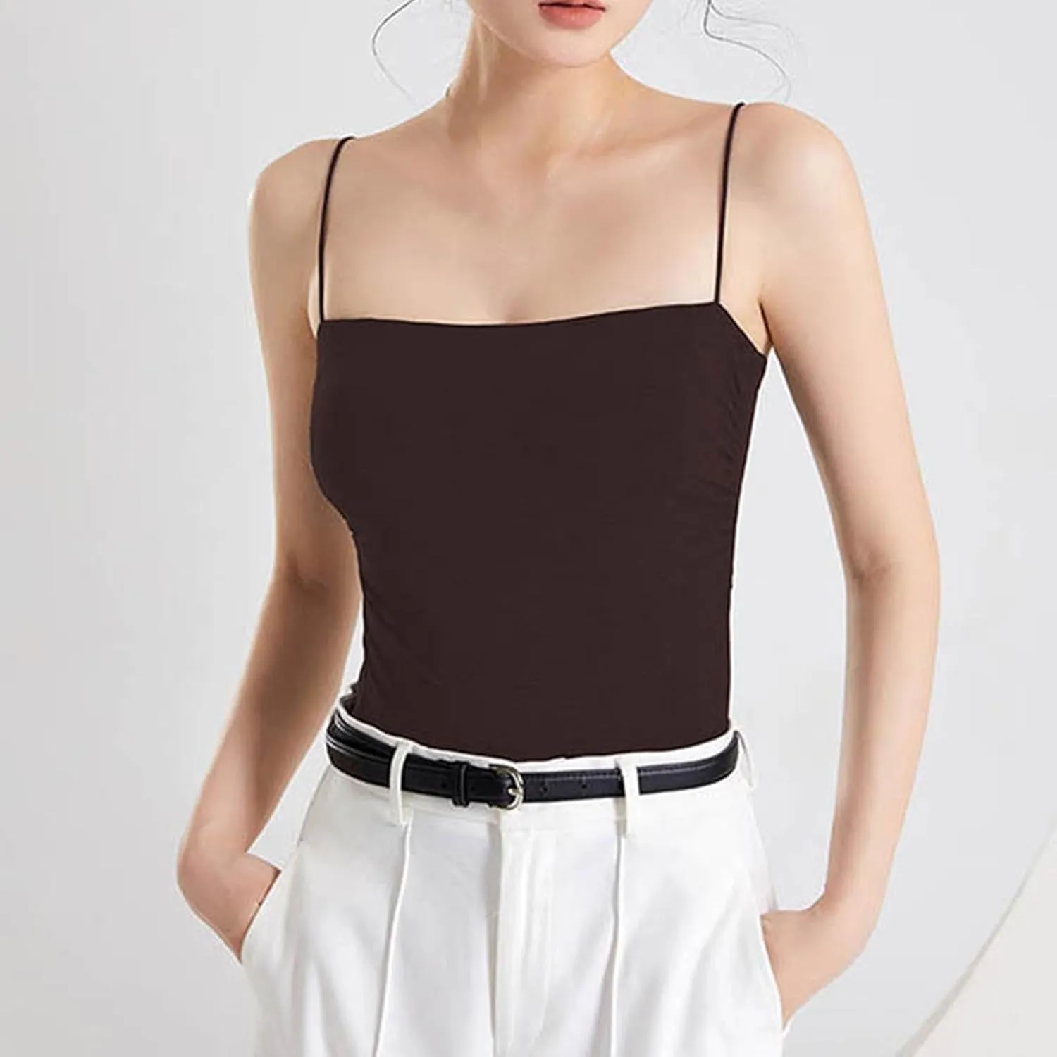 Women's Sexy Camisole Spatele Strap Basic Tank Tops Lightweight Yoga Sports Tanks Undershirts 2025 Summer