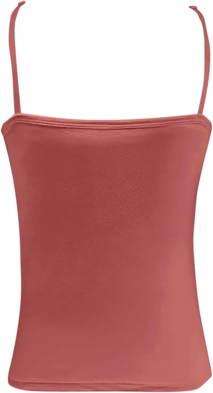 Womens Shelf Bra Tank Tops Spaghetti Straps Lightweight Cami Yoga Shirts Cotton Undershirt