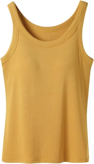 Women's Spaghetti Strap Tank Top with Built in Bra U Neck Lightweight Soft Basic Shirts Seamless Lounge Casual Tanks