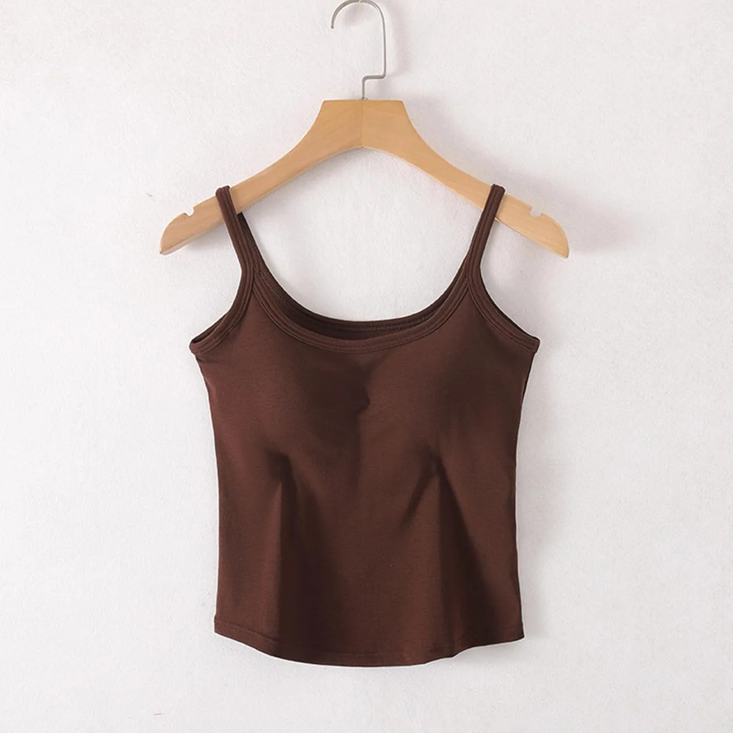 Womens Spaghetti Strap Tank Tops U Neck Pure Soft Smooth Comfort Tanks Trending Fashion Summer Comfy Shirts