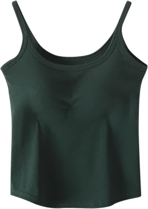 Womens Spaghetti Strap Tank Tops U Neck Pure Soft Smooth Comfort Tanks Trending Fashion Summer Comfy Shirts