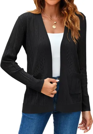 Womens Summer Lightweight Cardigan Long Sleeve Casual Open Front Spring Sweaters Summer Shrugs for Dresses