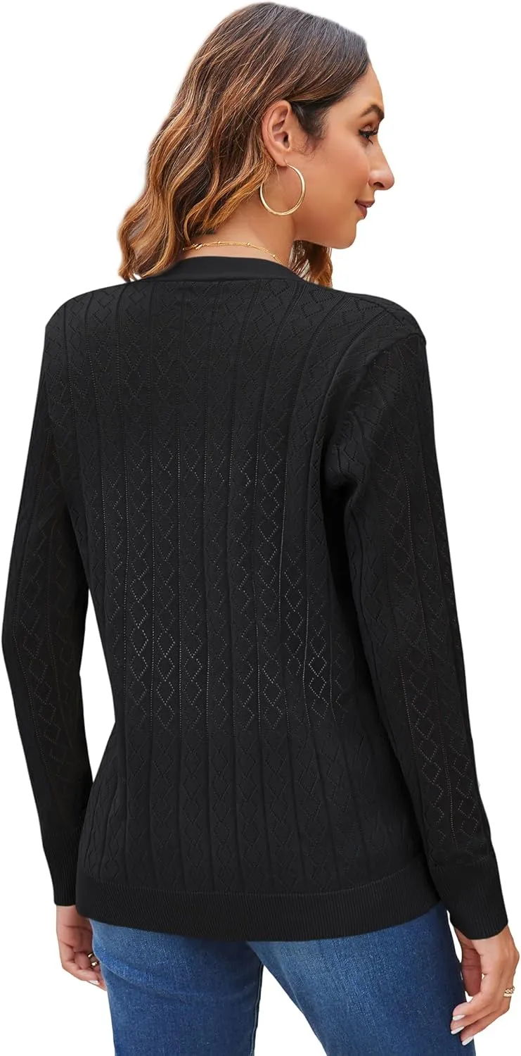 Womens Summer Lightweight Cardigan Long Sleeve Casual Open Front Spring Sweaters Summer Shrugs for Dresses