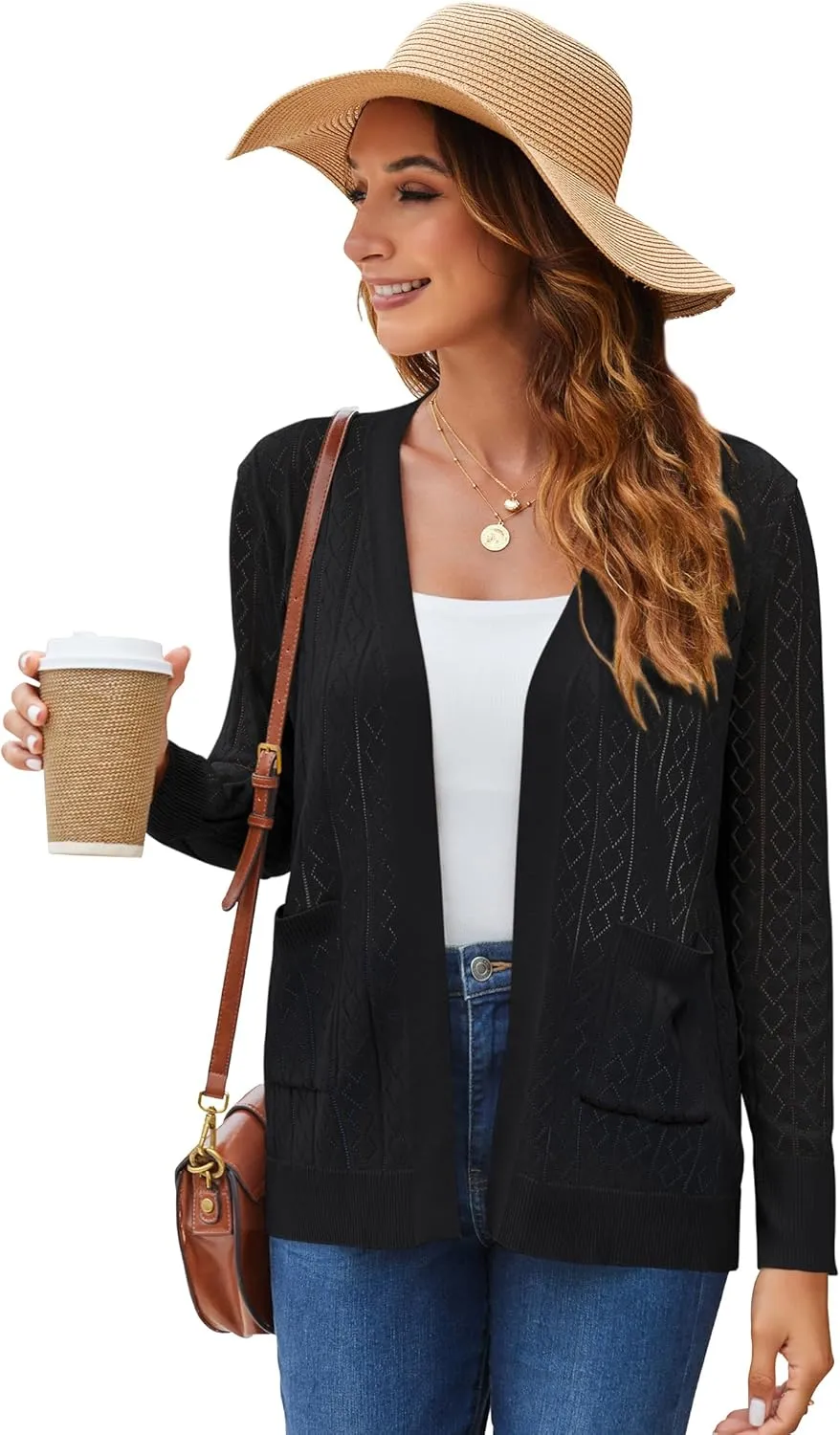 Womens Summer Lightweight Cardigan Long Sleeve Casual Open Front Spring Sweaters Summer Shrugs for Dresses