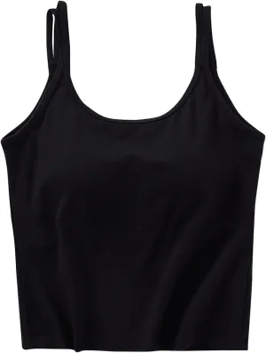 Womens Tanks with Padded Double Strap Cute Sexy Tank Tops Basic Y2k Trendy Lightweight Crop Shirts Classic Basic