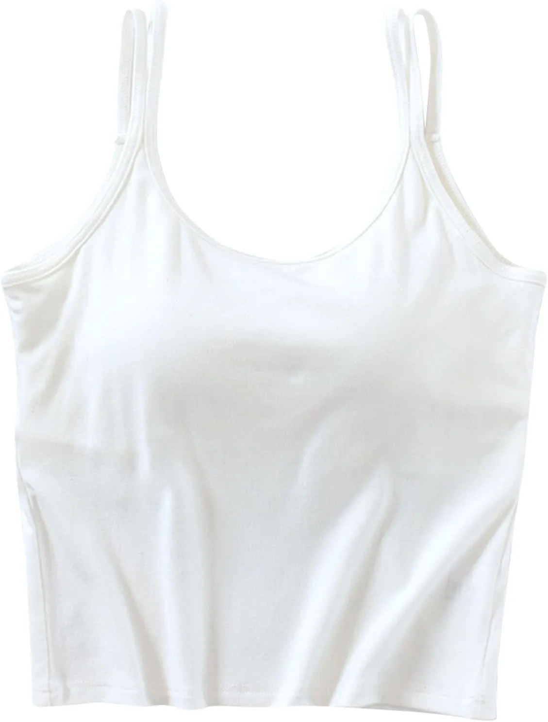 Womens Tanks with Padded Double Strap Cute Sexy Tank Tops Basic Y2k Trendy Lightweight Crop Shirts Classic Basic