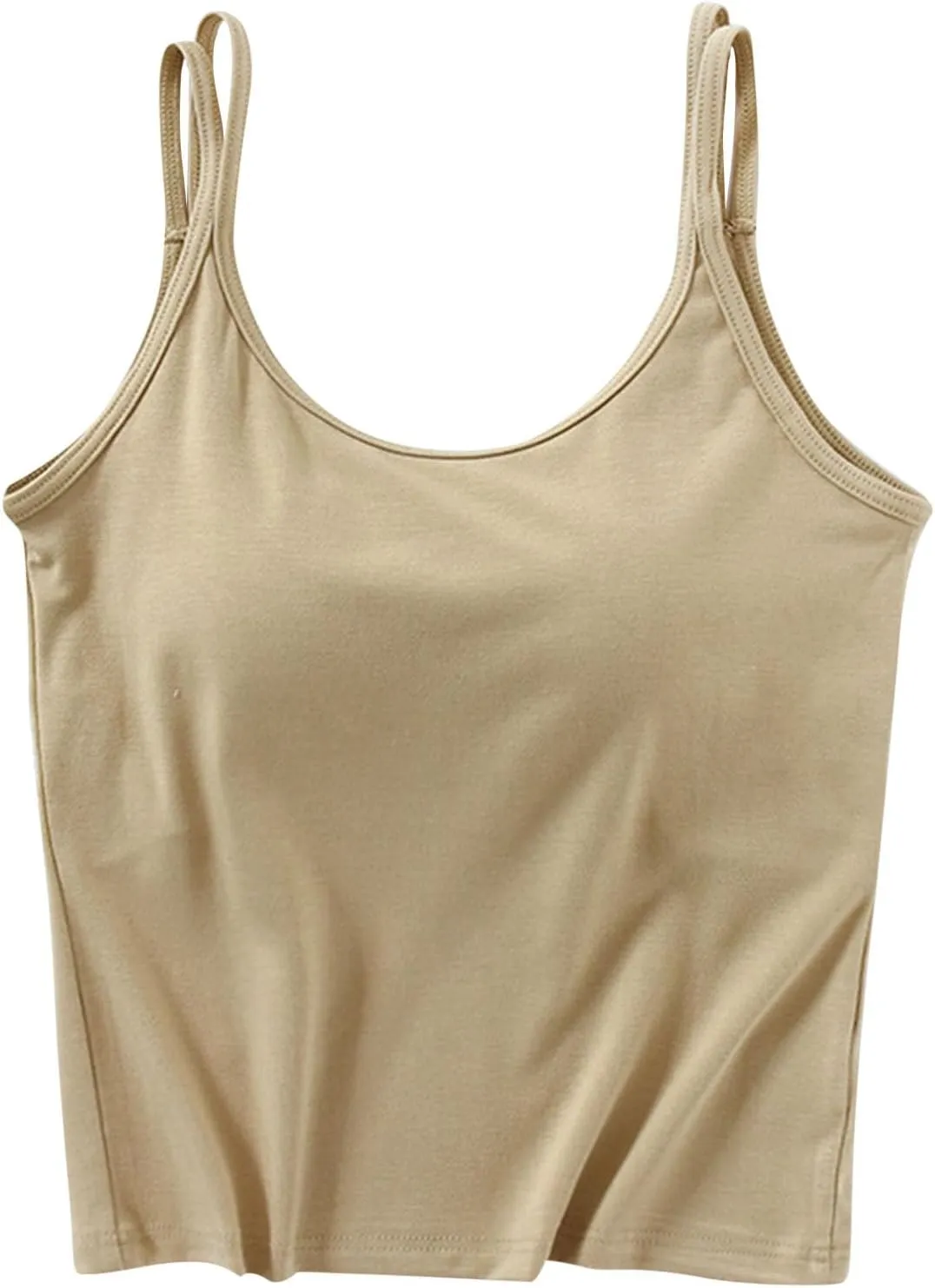 Womens Tanks with Padded Double Strap Cute Sexy Tank Tops Basic Y2k Trendy Lightweight Crop Shirts Classic Basic