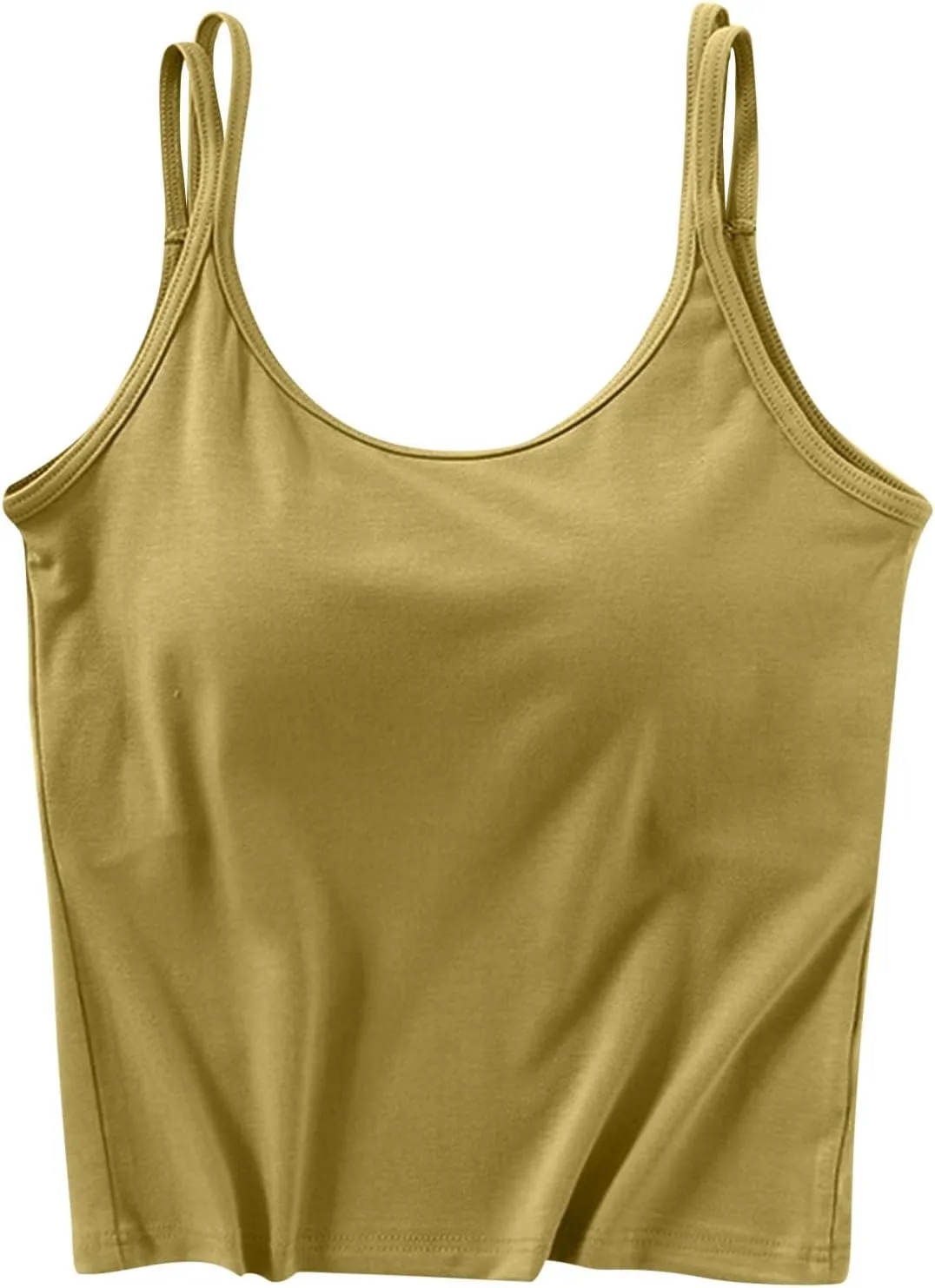 Womens Tanks with Padded Double Strap Cute Sexy Tank Tops Basic Y2k Trendy Lightweight Crop Shirts Classic Basic