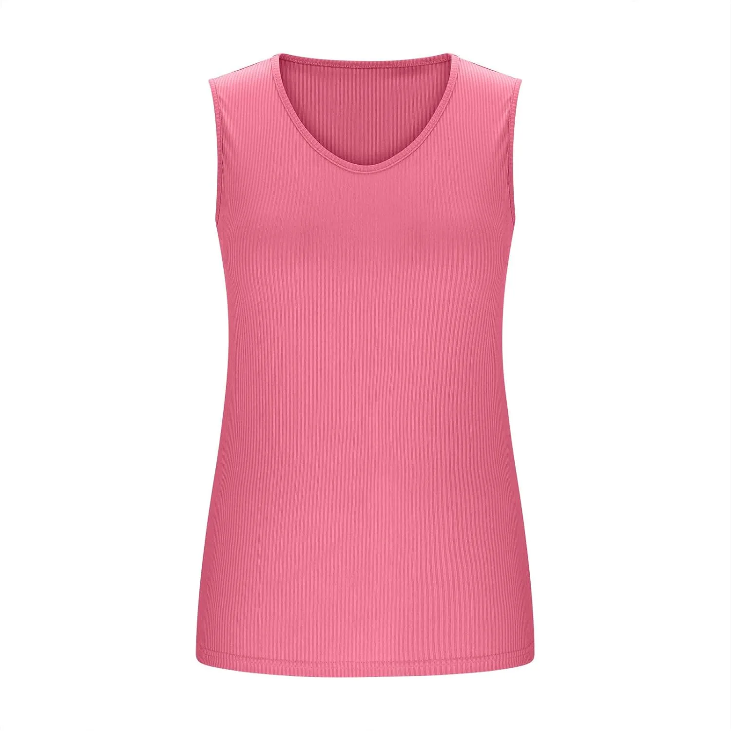 Women's Tops with Built in Bras V Neck Lightweight Workout Tank Tops Casual Basic Crop Undershirts Summer Tanks
