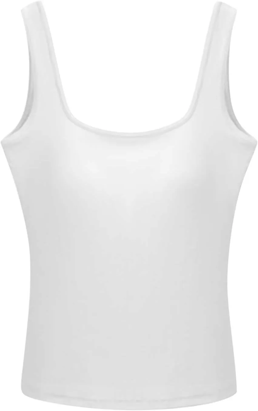 Women's Workout Racerback Tank Tops Fast Dry Basic Sport Camisole Top Lightweight Casual Lounge Smooth Tanks
