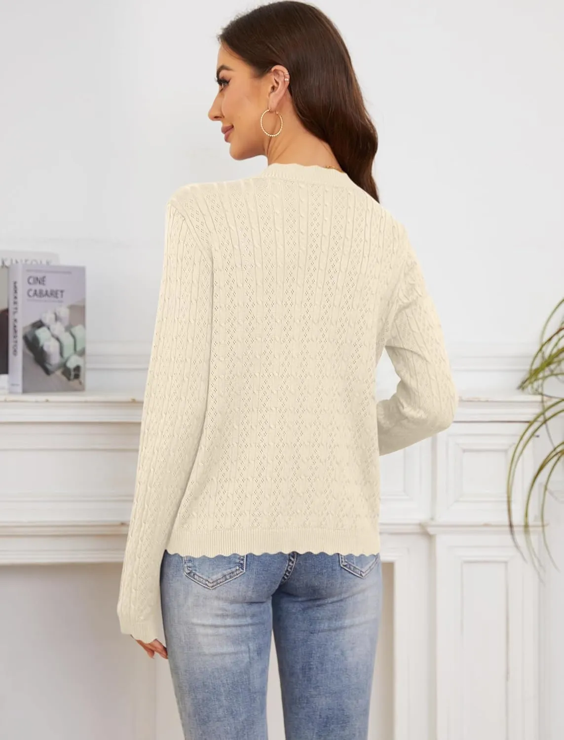 Yekaty Womens Lightweight Button Down Cropped Cardigan Sweater Summer Crochet Tops Shrug for Dresses