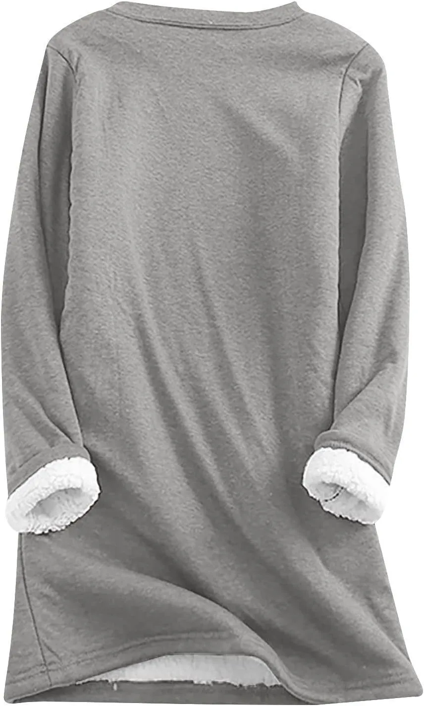 Yes,I'm Always freezing Lounge Sets for Women 2 Piece Winter Outfits Sherpa-Lined Fleece Tops Pants Pajama Sets