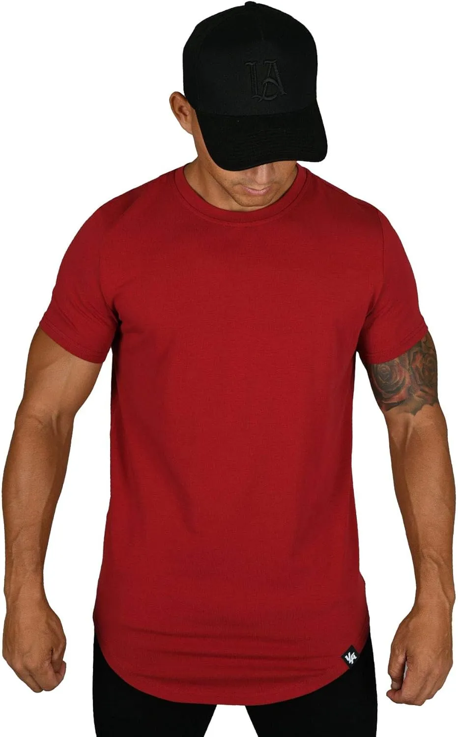 YoungLA Mens Designer Fitted T-Shirts Long Drop Cut Tee Workout Gym 402