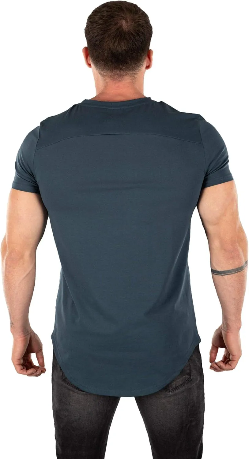 YoungLA Mens Designer Fitted T-Shirts Long Drop Cut Tee Workout Gym 402