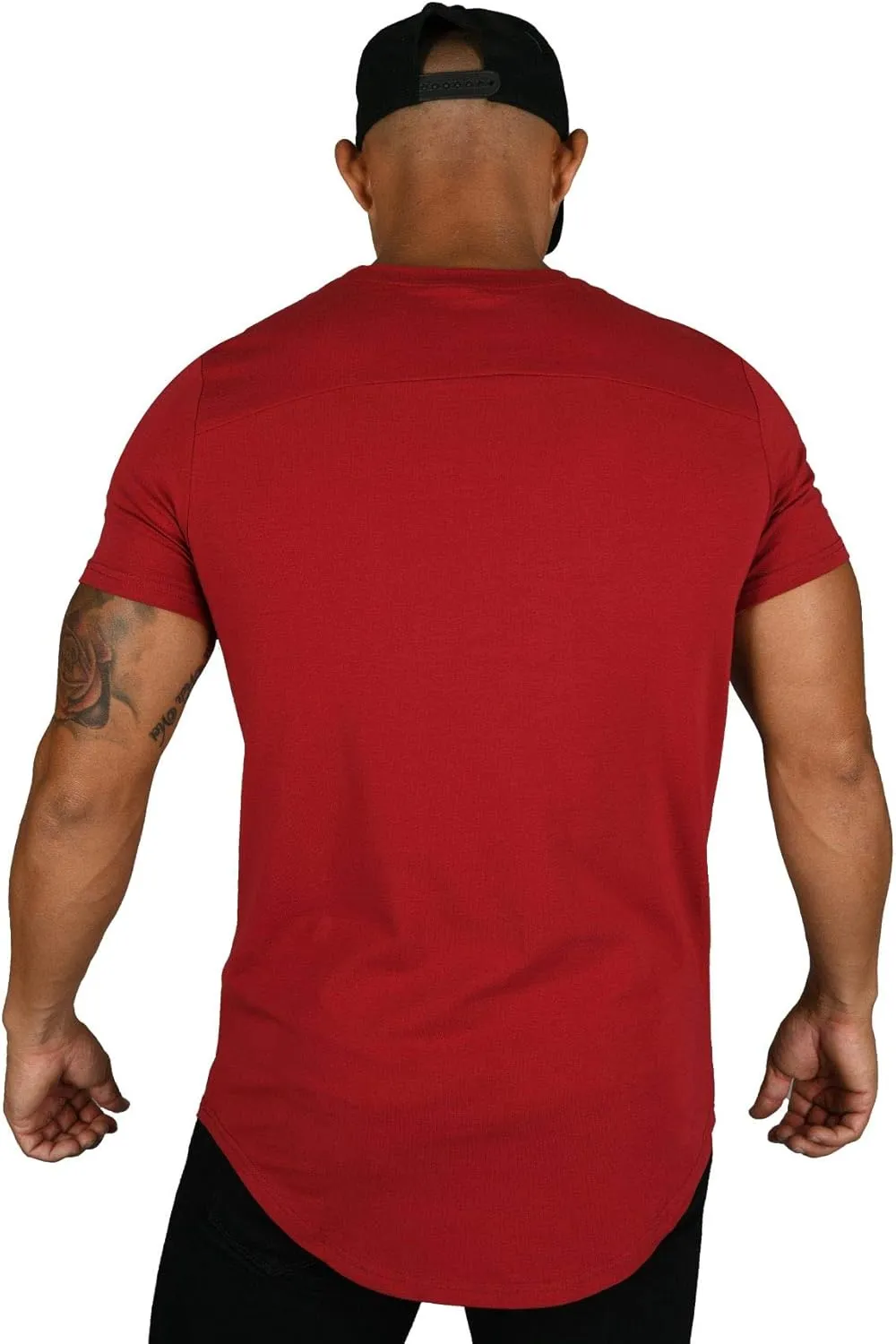 YoungLA Mens Designer Fitted T-Shirts Long Drop Cut Tee Workout Gym 402