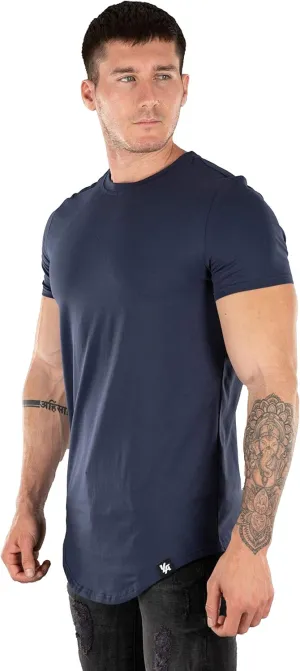 YoungLA Mens Designer Fitted T-Shirts Long Drop Cut Tee Workout Gym 402