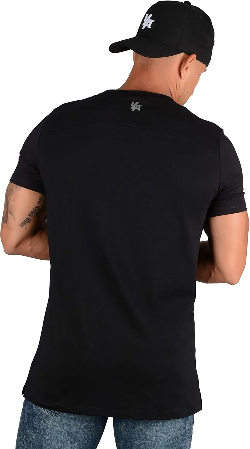 YoungLA Mens Minimalist Fitted T-Shirts | Long Drop Cut Tee | Workout Gym 411